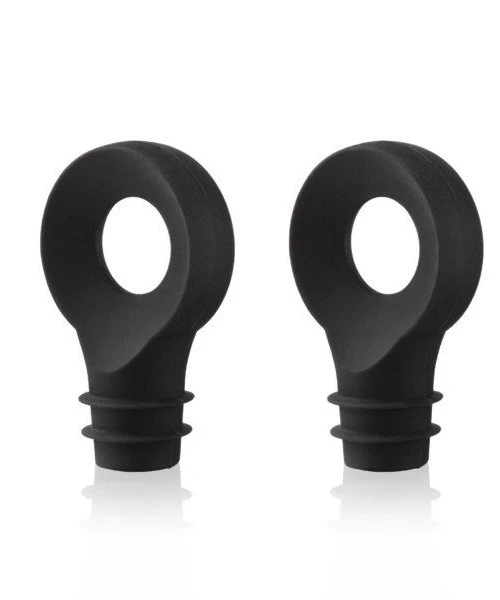 Bottle Stopper Black. Set of 2 Vacu Vin